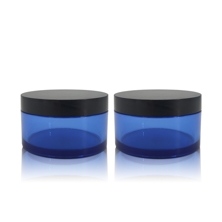 wholesale blue empty skin care cosmetic hair gel cream jar hair wax restoration sleep mask jar 100g