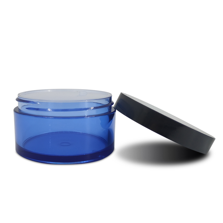 wholesale blue empty skin care cosmetic hair gel cream jar hair wax restoration sleep mask jar 100g