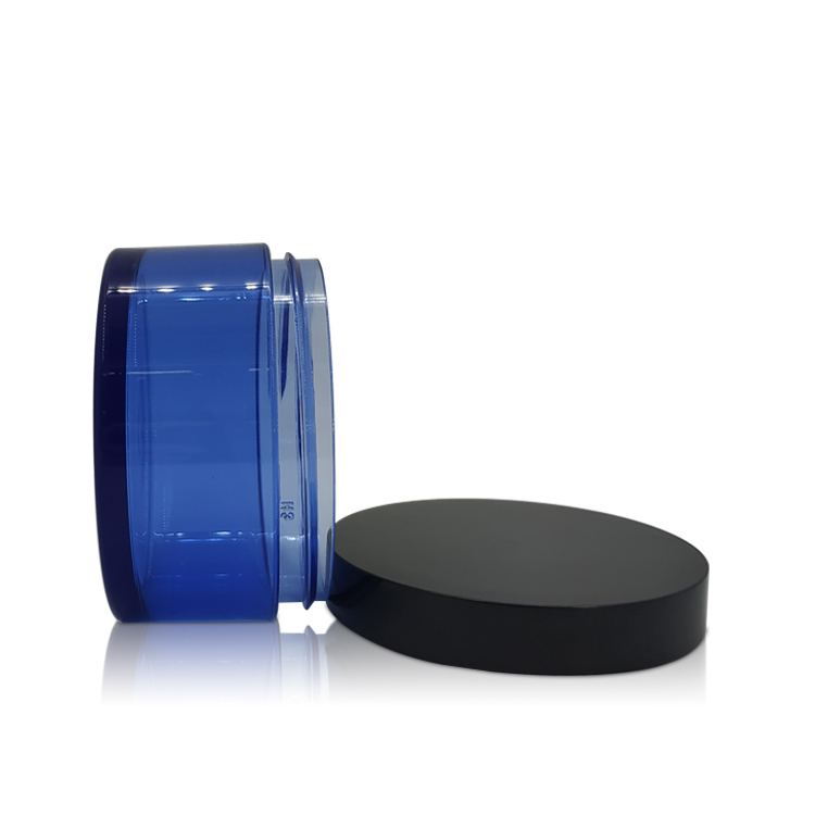 wholesale blue empty skin care cosmetic hair gel cream jar hair wax restoration sleep mask jar 100g