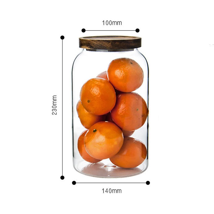 wholesale borosilicate 1200ml,2000ml,2800ml glass storage jar for home