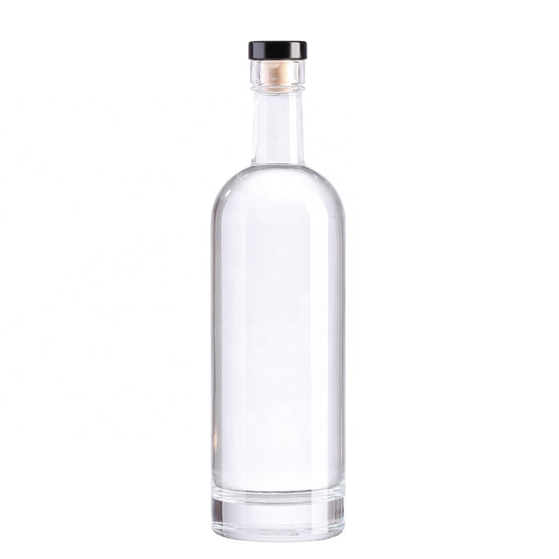 wholesale bottles for vodka gin empty bottle 500ml 700ml 750ml 1000ml round liquor fancy vodka glass bottle
