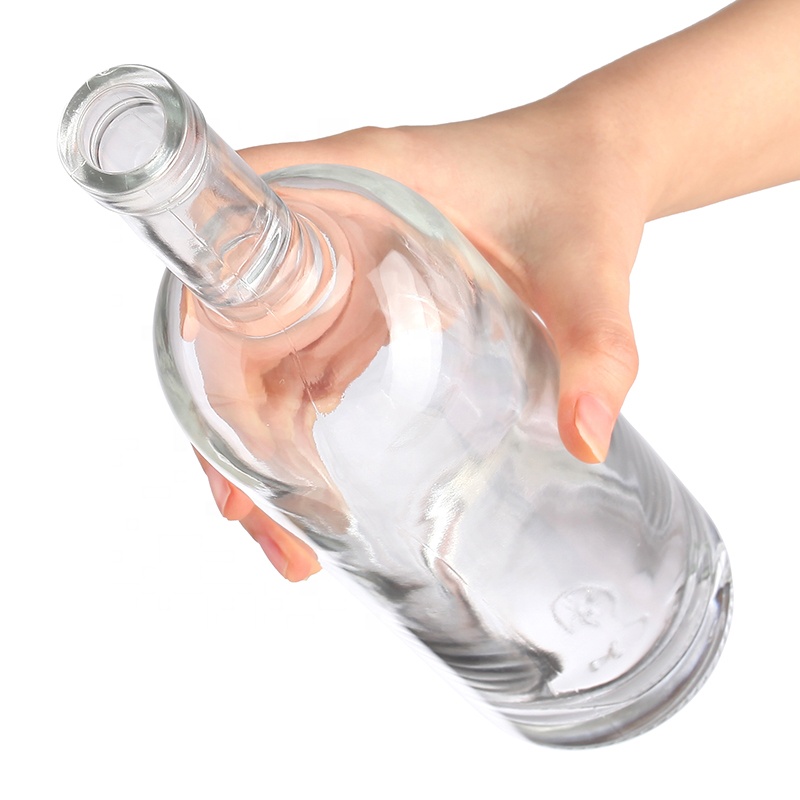 wholesale bottles for vodka gin empty bottle 500ml 700ml 750ml 1000ml round liquor fancy vodka glass bottle