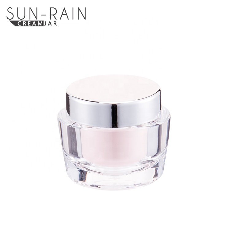 wholesale cheap 15 30 50 ml acrylic cosmetic empty round cream jar,cosmetic plastic packaging