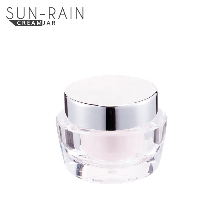 wholesale cheap 15 30 50 ml acrylic cosmetic empty round cream jar,cosmetic plastic packaging