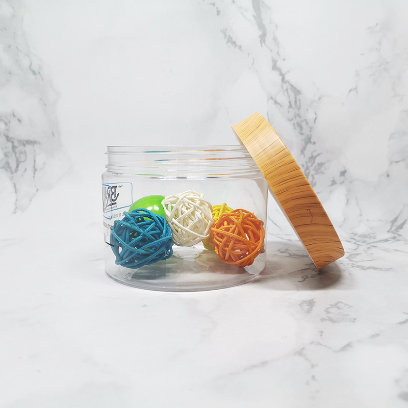 wholesale cheap 8oz 250ml empty clear pet plastic cookie container jar with aluminum lid manufacturer