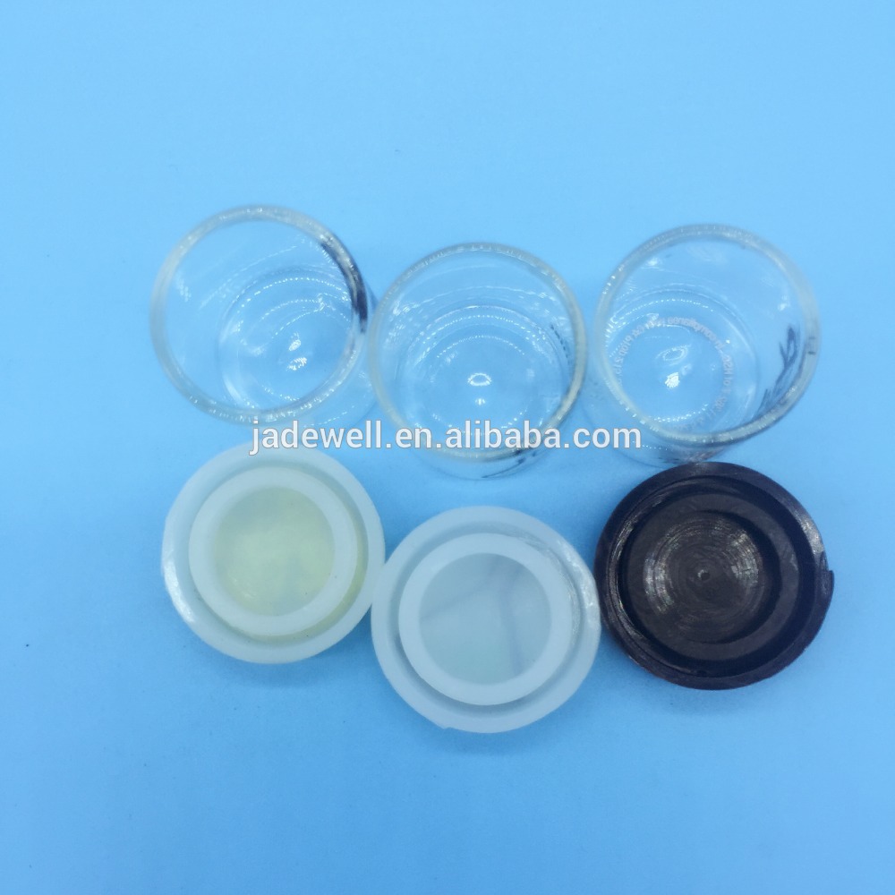 wholesale cheap cute small mini 5ml glass cosmetic cream jar empty mason jar with soft silicone cap