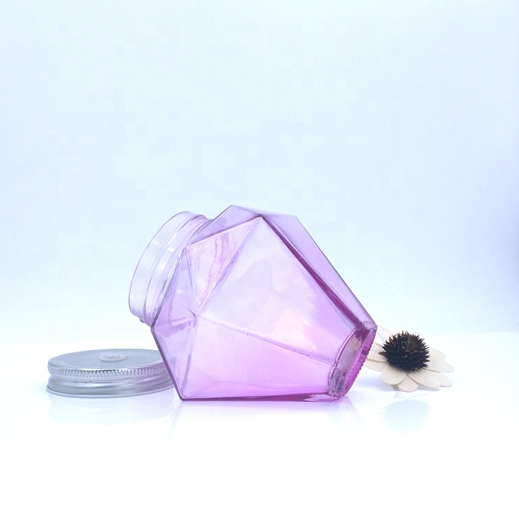 wholesale cheap mason mug 450ml 520ml 16oz diamonds design empty pink glass drinking jar with lids and straw for party bbq soda