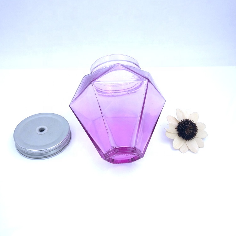 wholesale cheap mason mug 450ml 520ml 16oz diamonds design empty pink glass drinking jar with lids and straw for party bbq soda