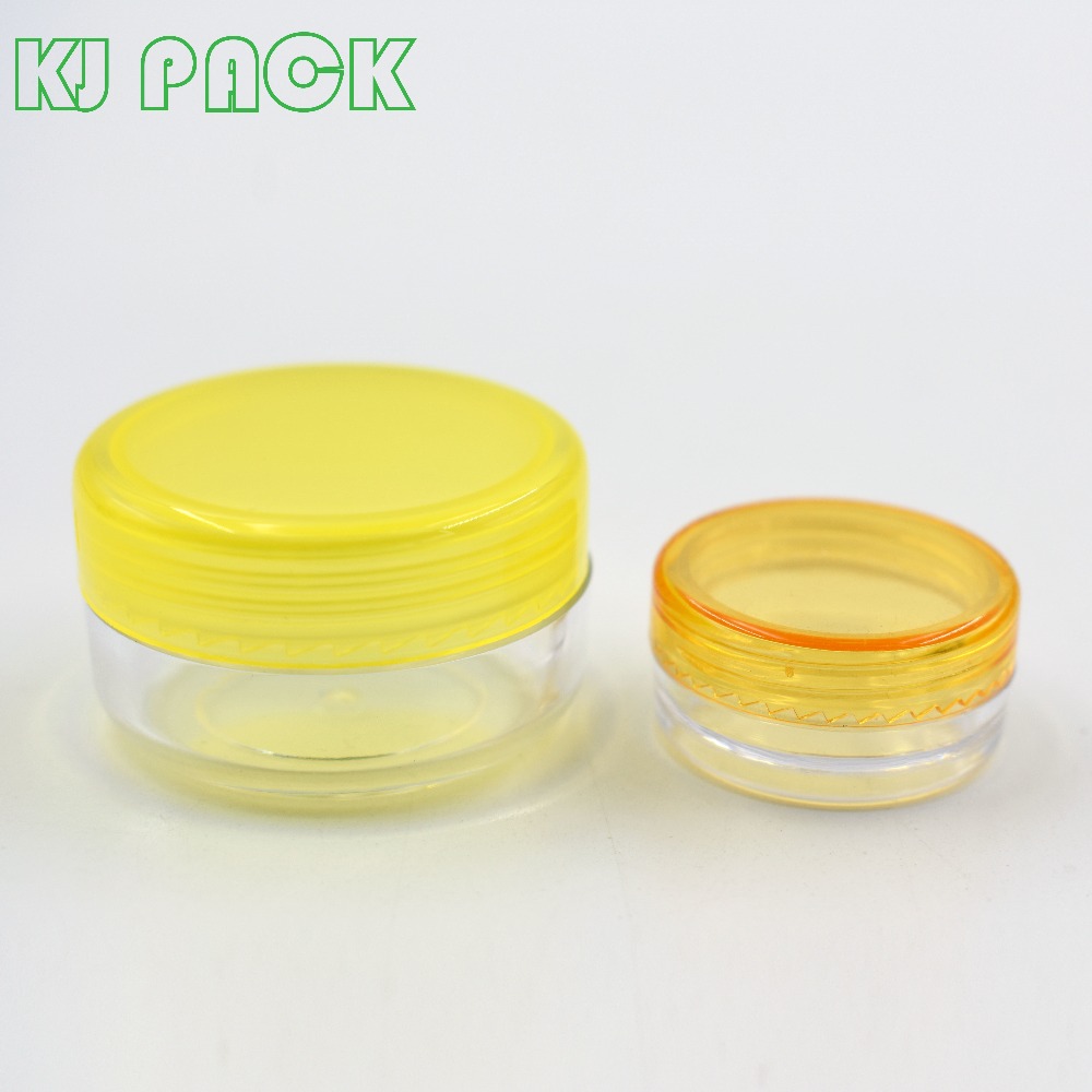 wholesale cheap round 3 ml 3g 5g PS plastic customized empty plastic jars for travel set