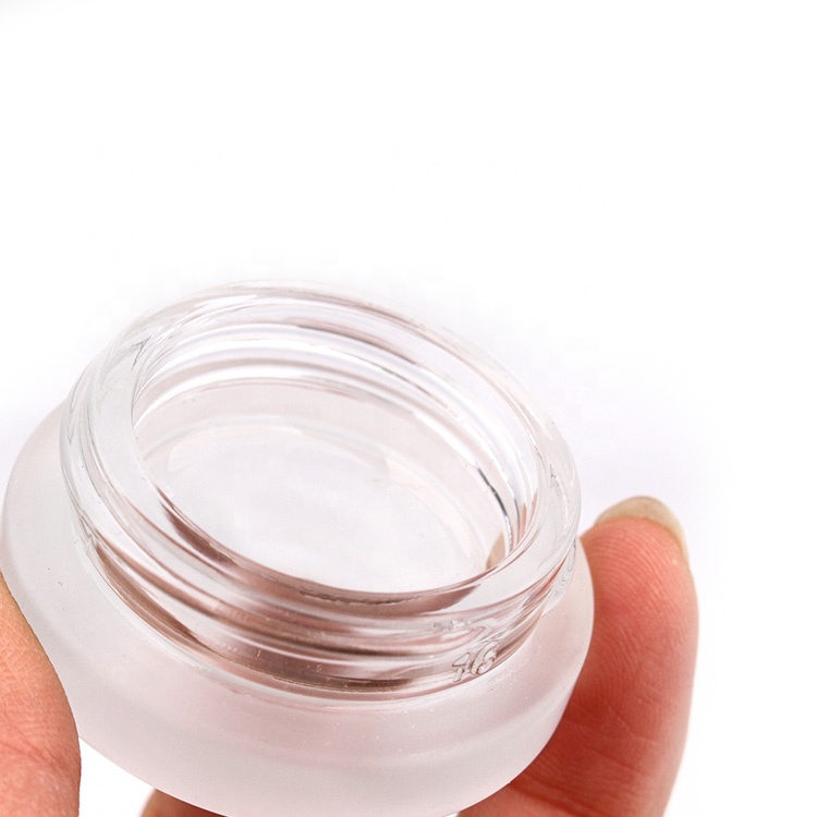 wholesale china factory direct frosted 7ml round eye cream cosmetic glass jar with bamboo lid
