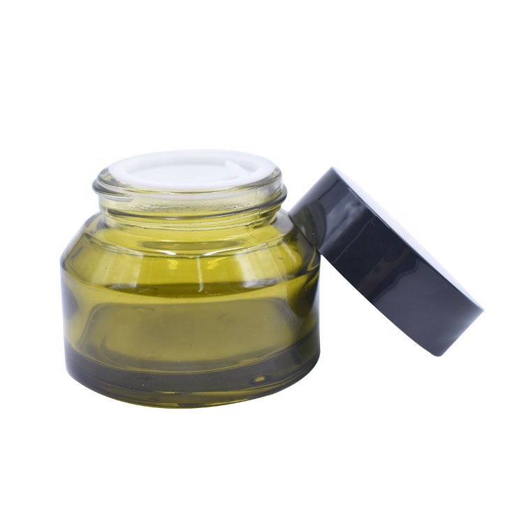 wholesale china factory quality beauty fancy clear green amber packaging cosmetics 30ml cream jar