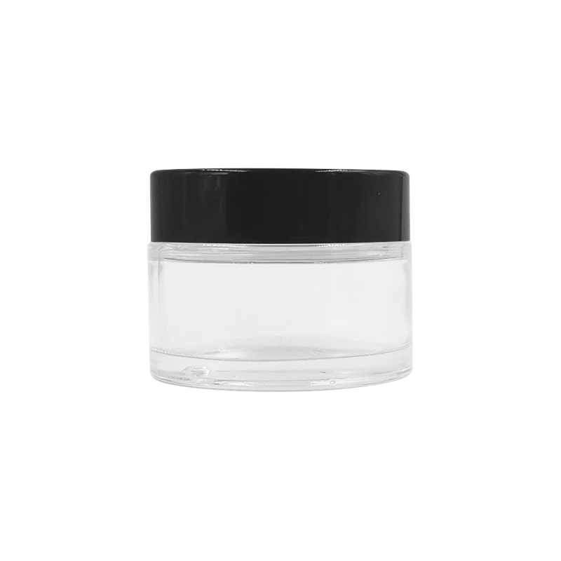 wholesale clear 1oz 30ml glass cream jar cosmetic jar with gold black silver white cap