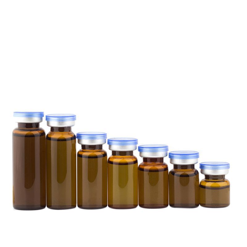 wholesale clear and amber 4ml to 30ml empty sterile medicine pharmecutical glass vials bottle with 20mm aluminum lid