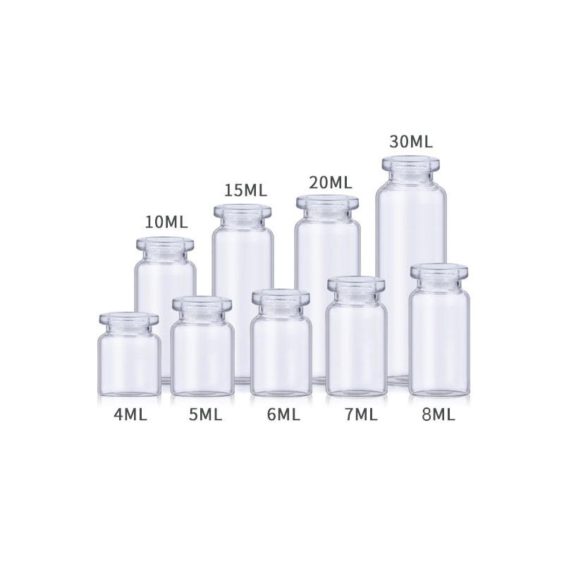 wholesale clear and amber 4ml to 30ml empty sterile medicine pharmecutical glass vials bottle with 20mm aluminum lid