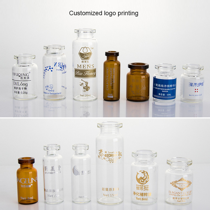 wholesale clear and amber 4ml to 30ml empty sterile medicine pharmecutical glass vials bottle with 20mm aluminum lid