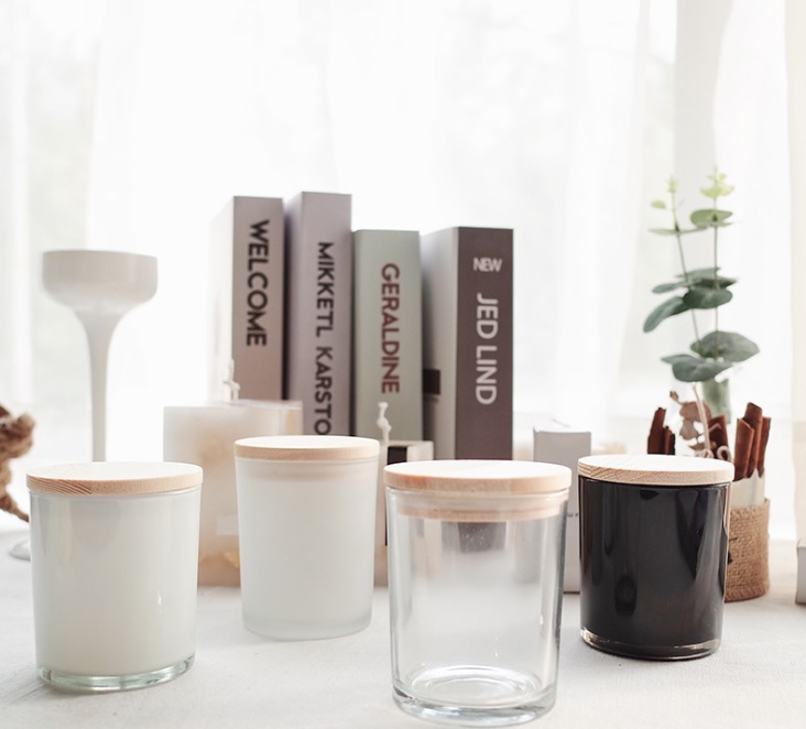 wholesale clear black 50ml 100ml 200m glass Candle Jar