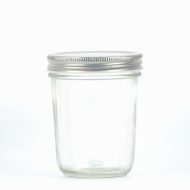 wholesale clear glass honey jar packaging with screw lid