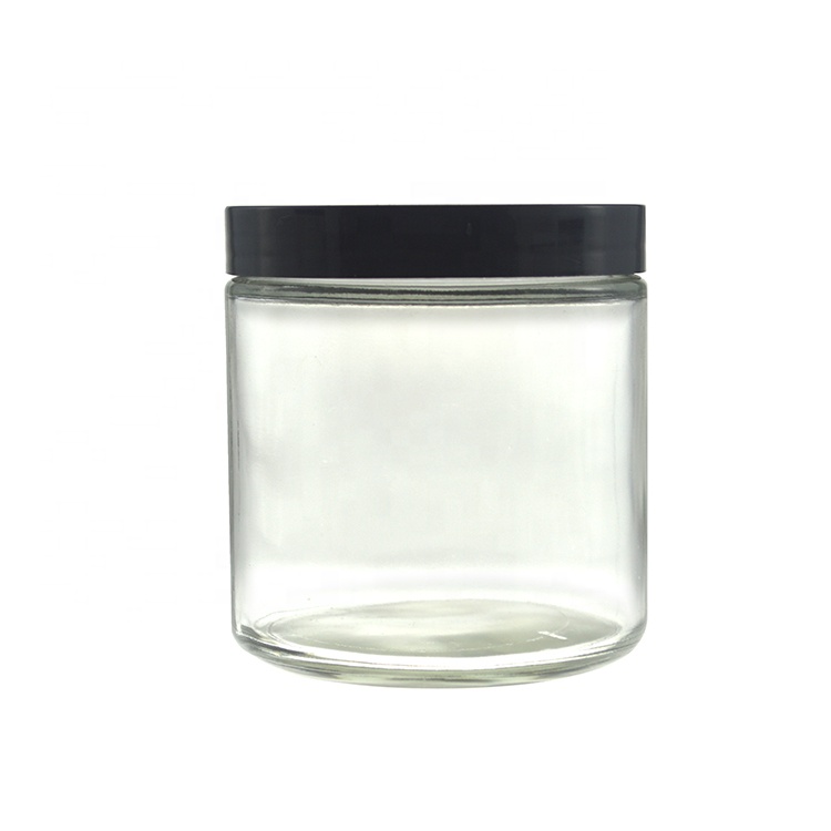 wholesale clear glass wide mouth 500ml 16 oz airtight glass jar with lid