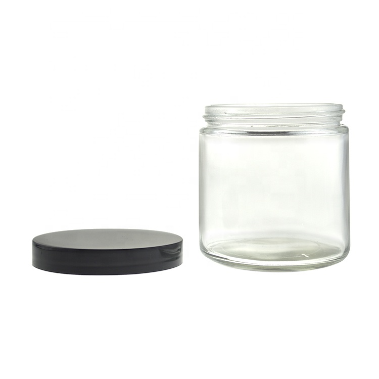 wholesale clear glass wide mouth 500ml 16 oz airtight glass jar with lid