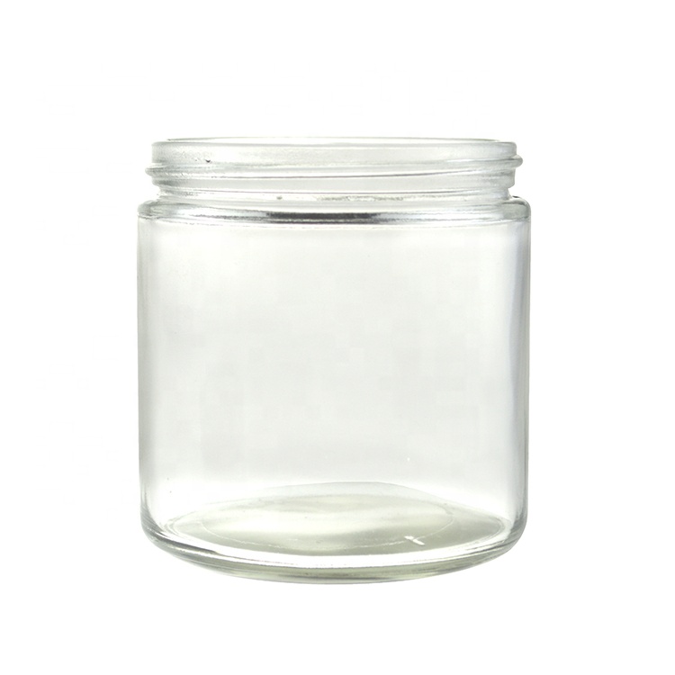 wholesale clear glass wide mouth 500ml 16 oz airtight glass jar with lid