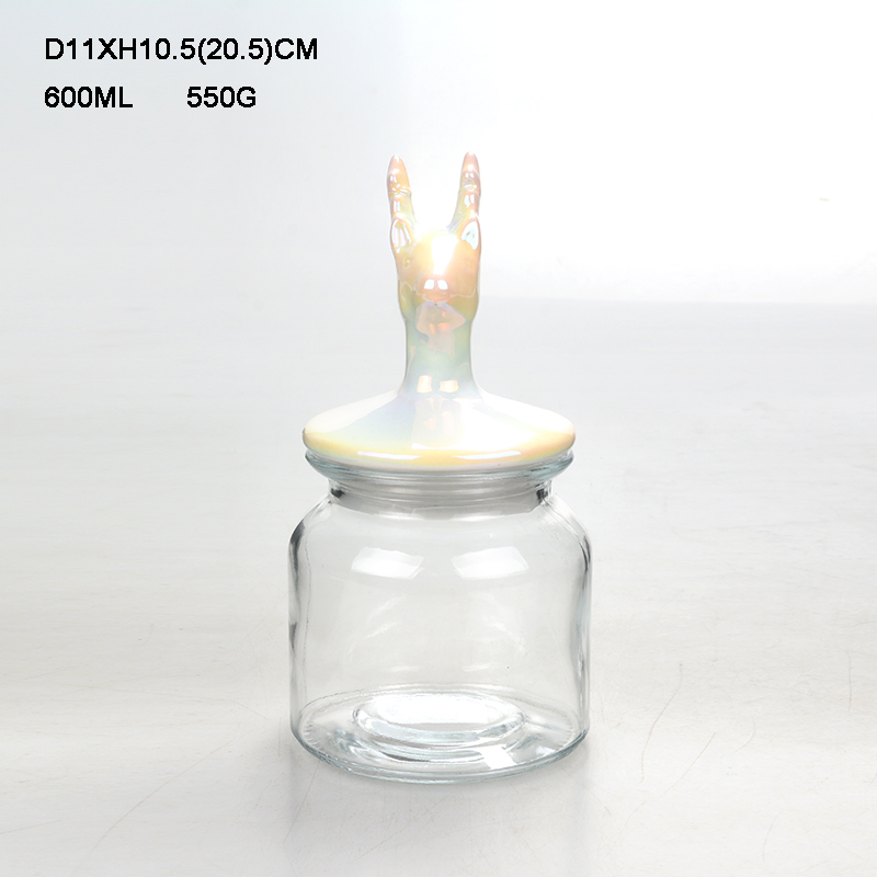 wholesale clear good grade airtight glass food storage jars and bottles kitchen glass container with cork ceramic lid