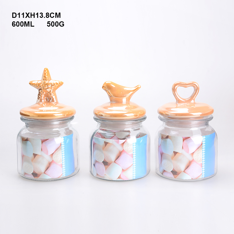 wholesale clear good grade airtight glass food storage jars and bottles kitchen glass container with cork ceramic lid