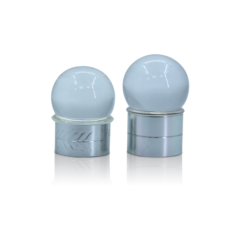 wholesale clear pretty bottle cap spherical unique bottle cap acrylic cosmetic bottle cap with private label