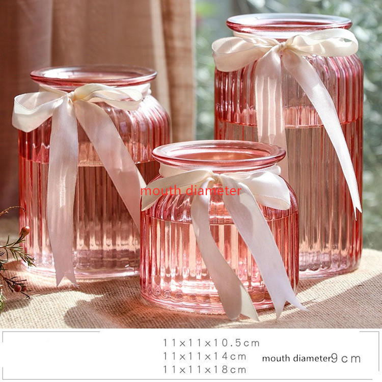 wholesale colorful clear flower vase glass bottle for flower