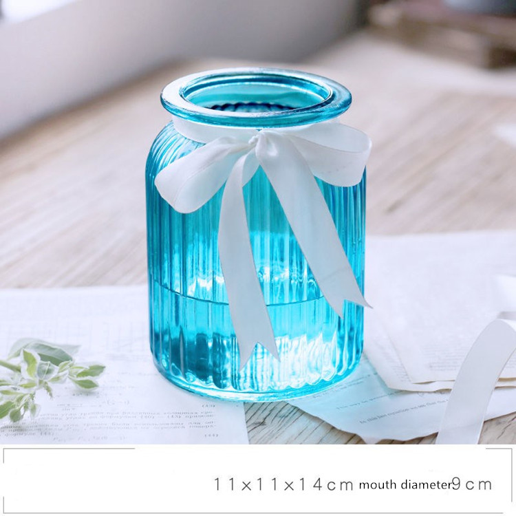 wholesale colorful clear flower vase glass bottle for flower