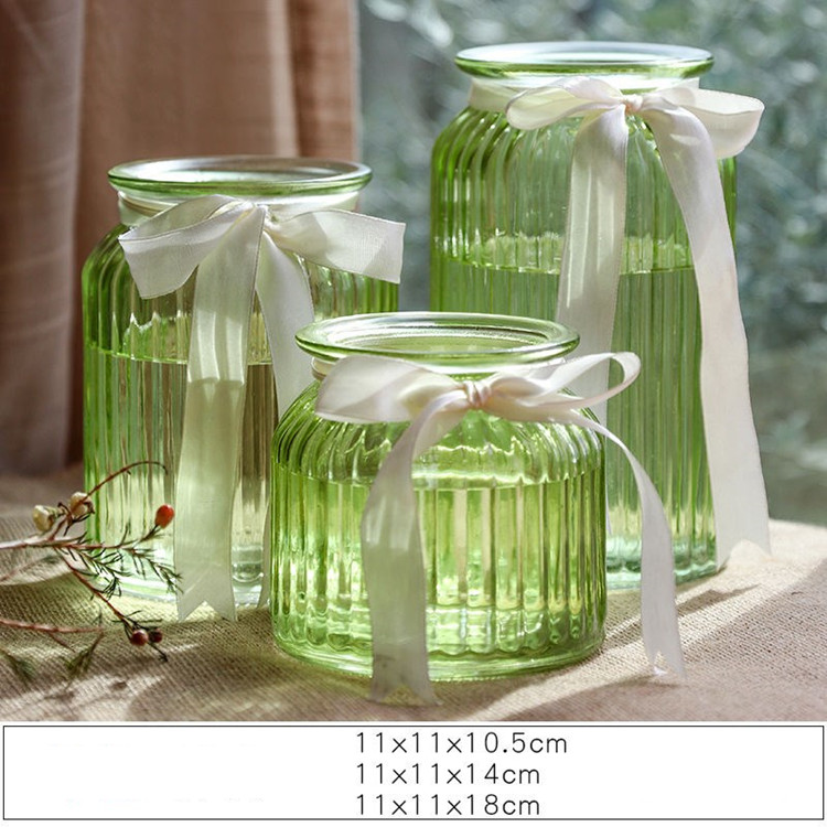 wholesale colorful clear flower vase glass bottle for flower