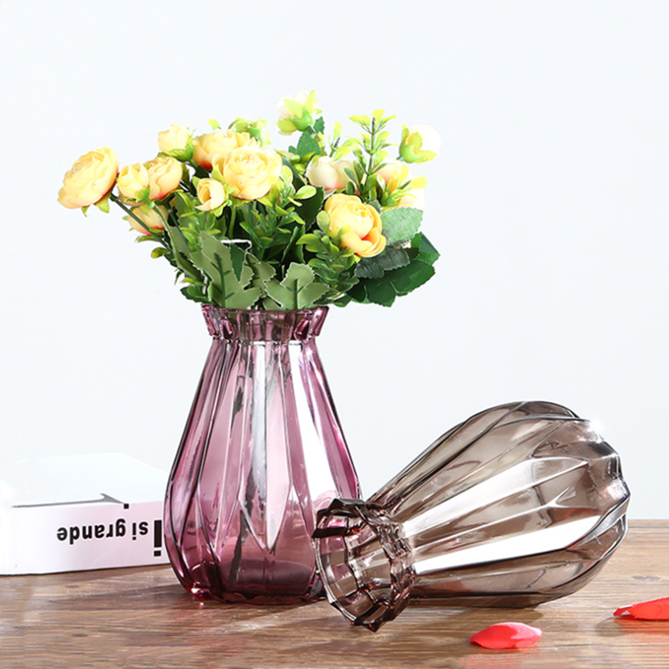 wholesale colourful clear glass vase for flower