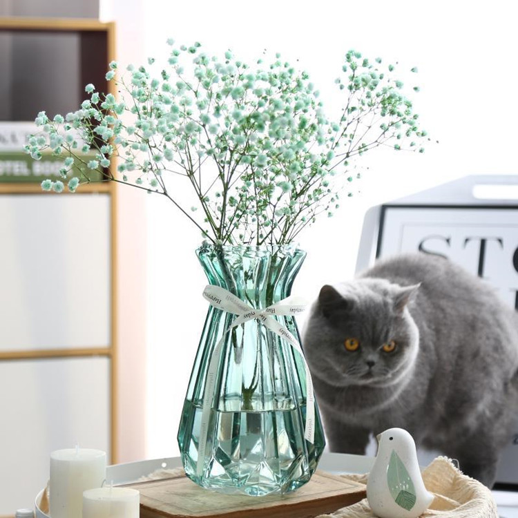 wholesale colourful clear glass vase for flower