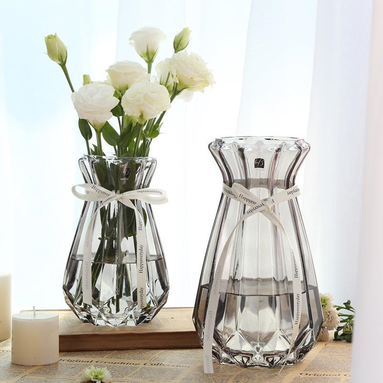wholesale colourful clear glass vase for flower