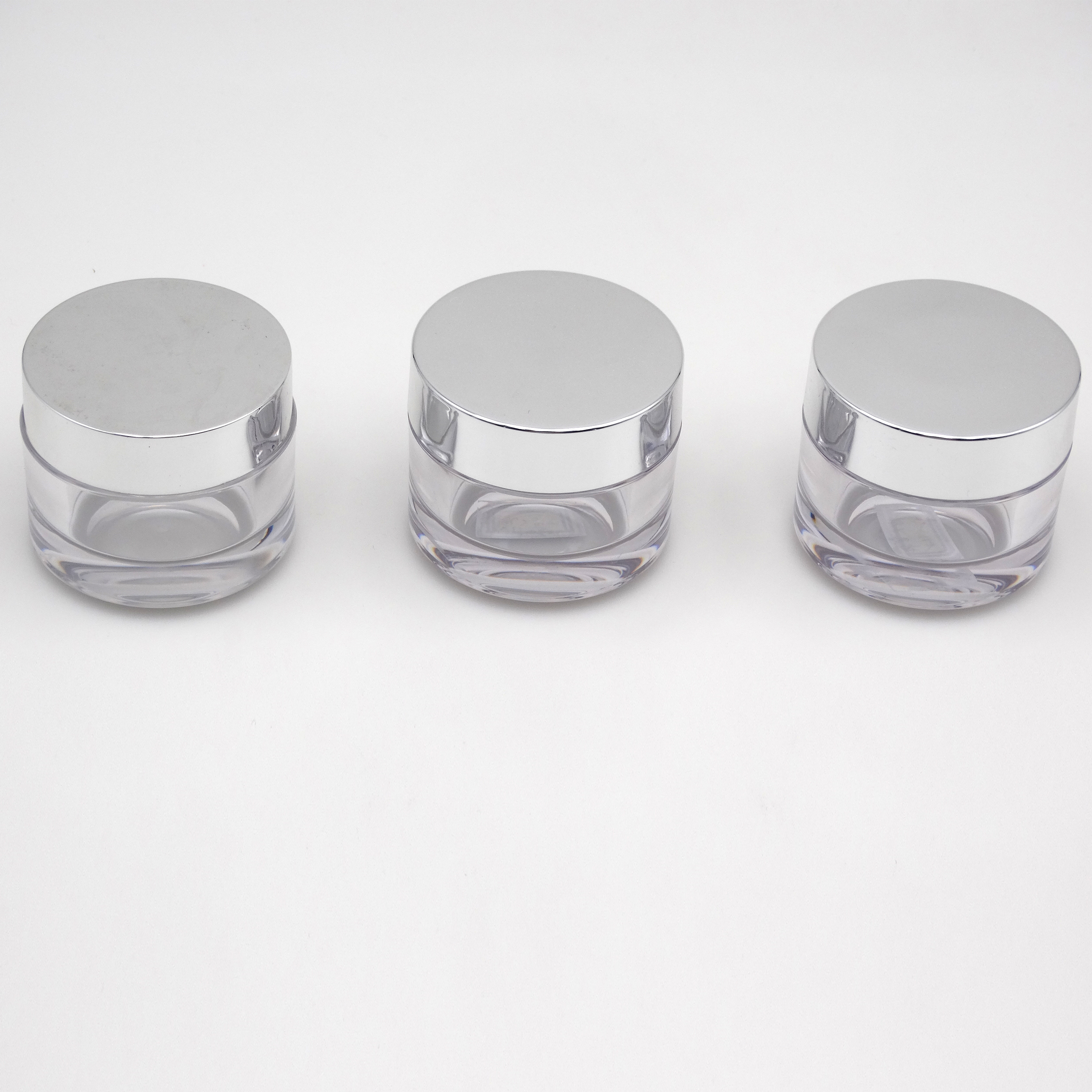 wholesale cosmetic 30g 50g empty fancy cream cosmetic skincare jar with silver cap