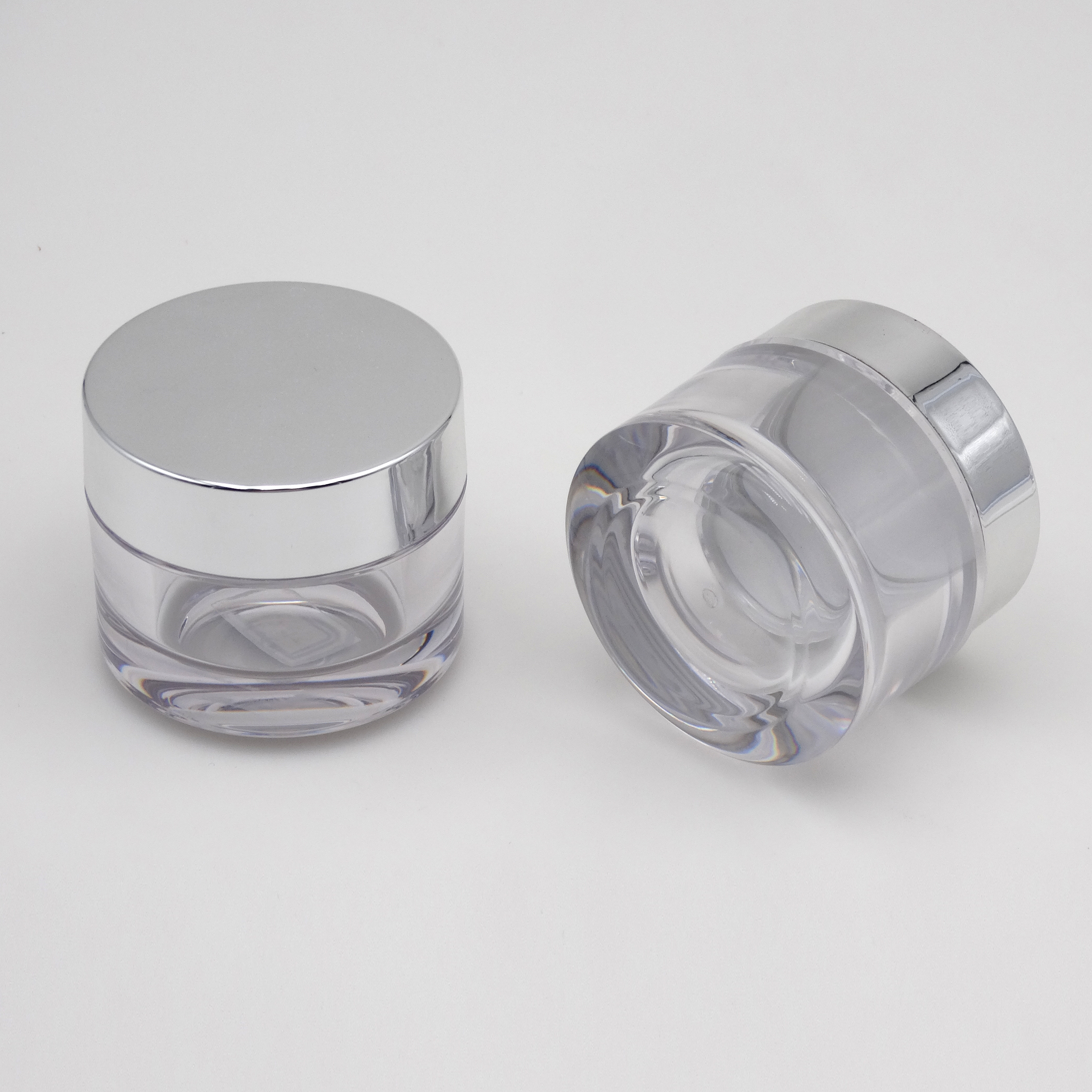 wholesale cosmetic 30g 50g empty fancy cream cosmetic skincare jar with silver cap