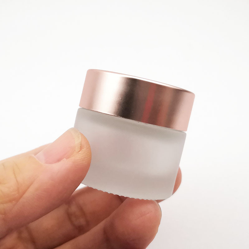 wholesale cosmetic 5g frosted white glass jar
