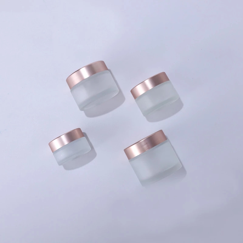 wholesale cosmetic 5g frosted white glass jar