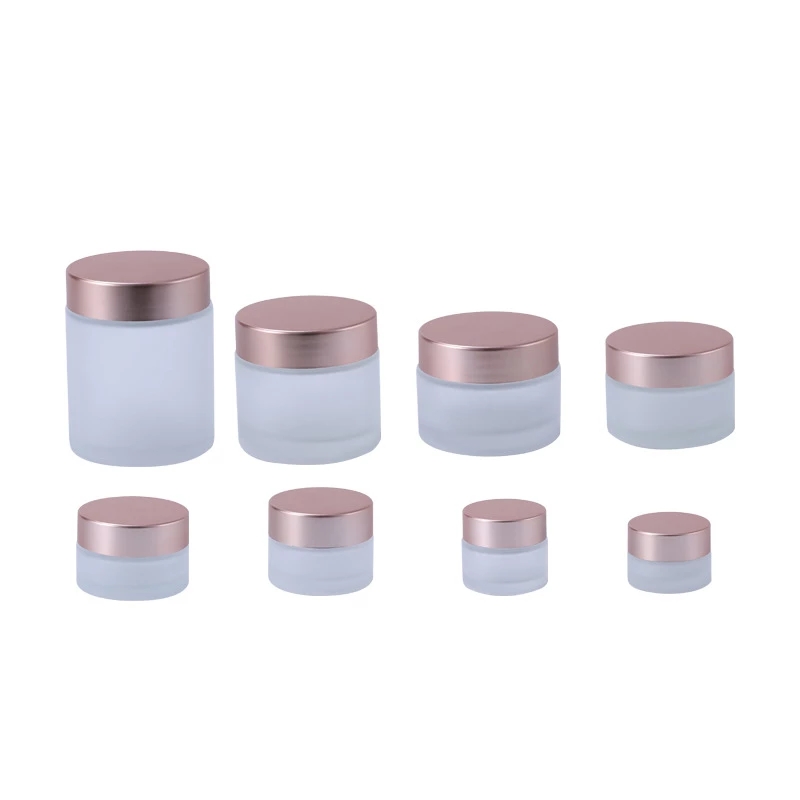 wholesale cosmetic 5g frosted white glass jar