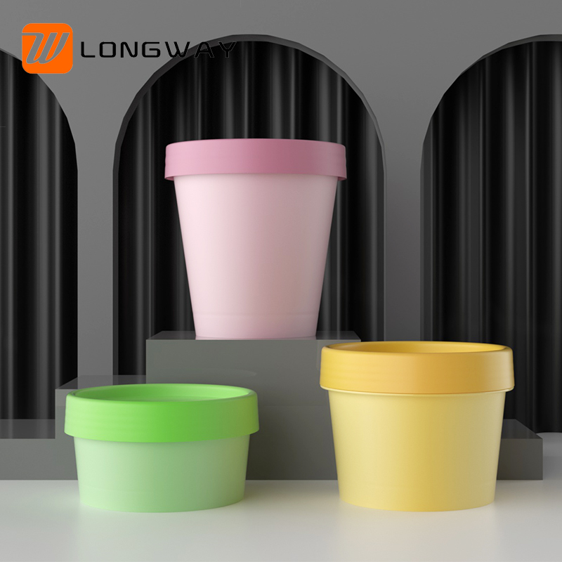 wholesale cosmetic PP plastic colorful face cream mask jar for hair black yellow pink green white 50g 100g 200g