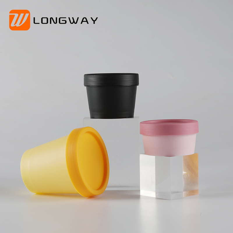 wholesale cosmetic PP plastic colorful face cream mask jar for hair black yellow pink green white 50g 100g 200g