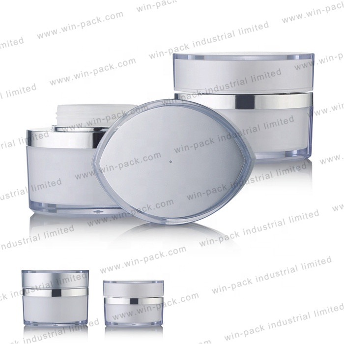 wholesale cosmetic bottle and jar set packaging white 30g 50g acrylic cream jar