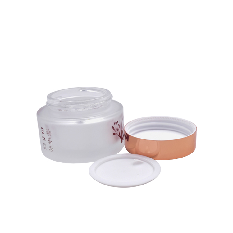 wholesale cosmetic cream glass cream jar 15g 30g 50g rose gold lid