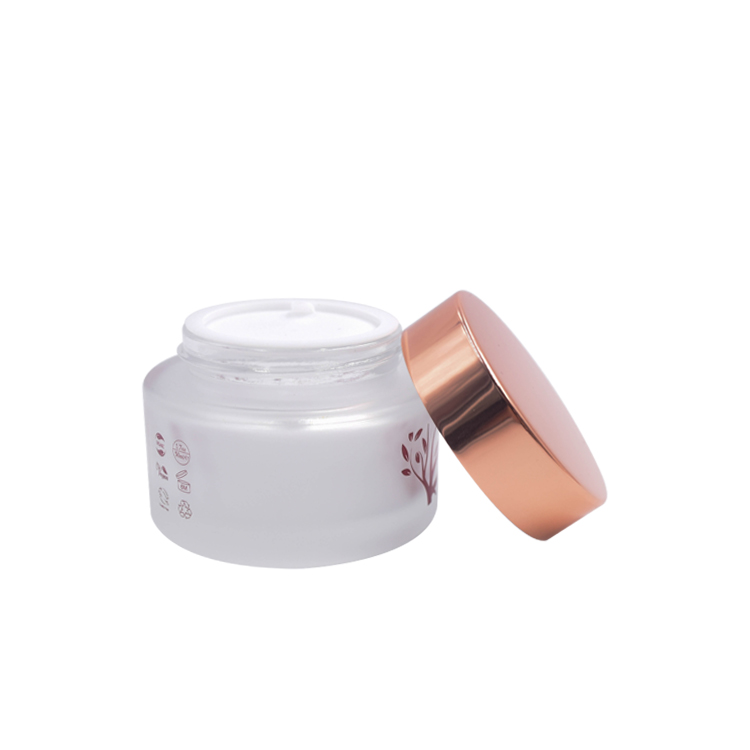 wholesale cosmetic cream glass cream jar 15g 30g 50g rose gold lid