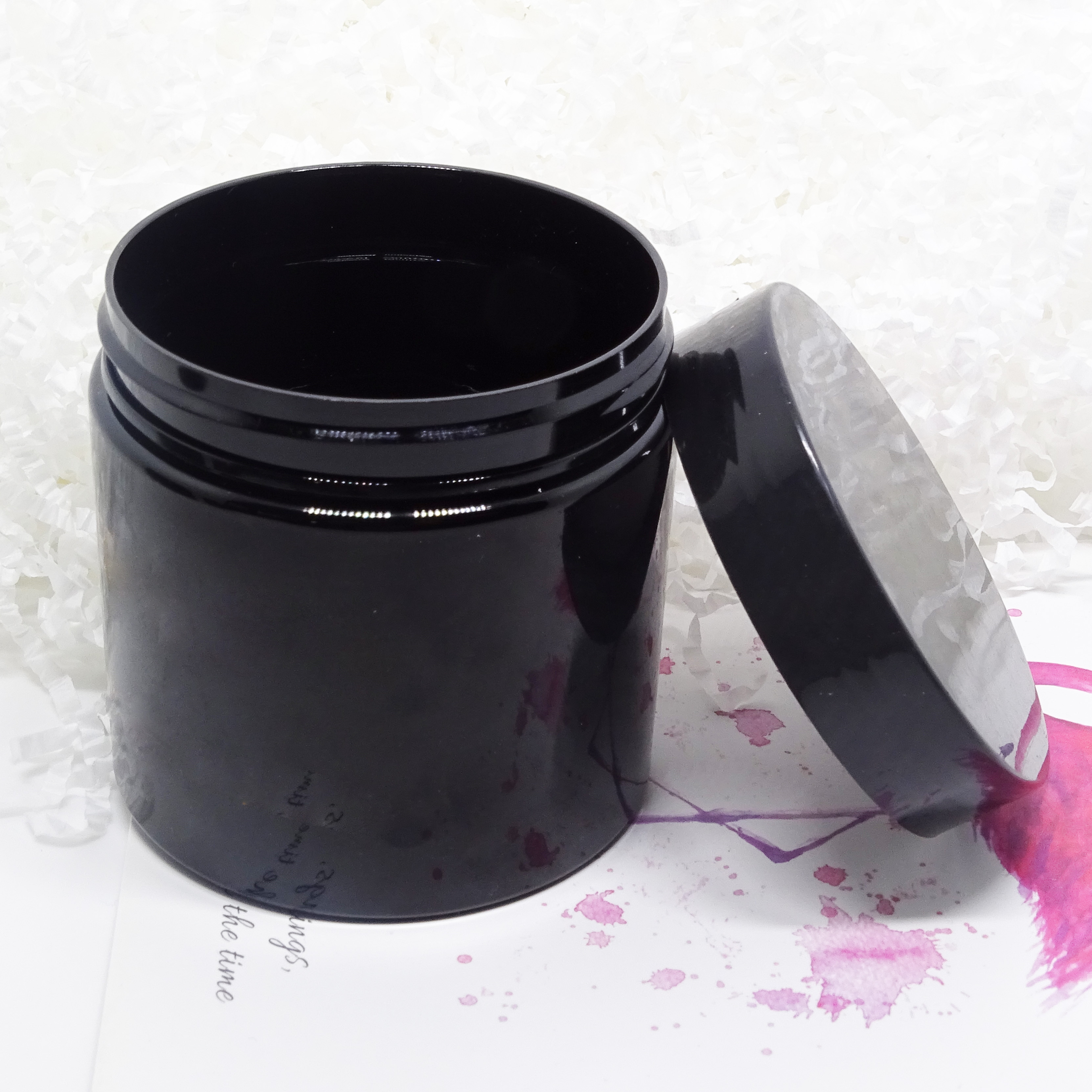 wholesale cosmetic cream hair mask packaging 200g 200ml black plastic pet jar