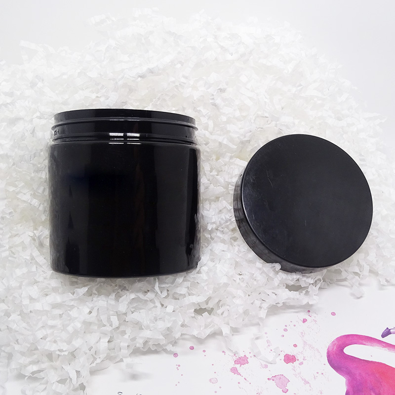 wholesale cosmetic cream hair mask packaging 200g 200ml black plastic pet jar