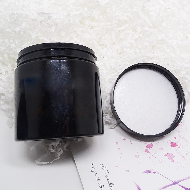 wholesale cosmetic cream hair mask packaging 200g 200ml black plastic pet jar