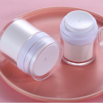 wholesale cosmetic cream jar airless jar 50 ml white airless pump jar