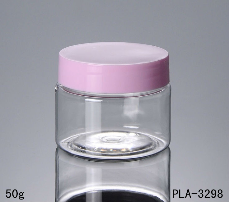 wholesale cosmetic cream powder jar 50g 100g 200g different size wide mouth clear jar with pink lids for powder cosmetic cream