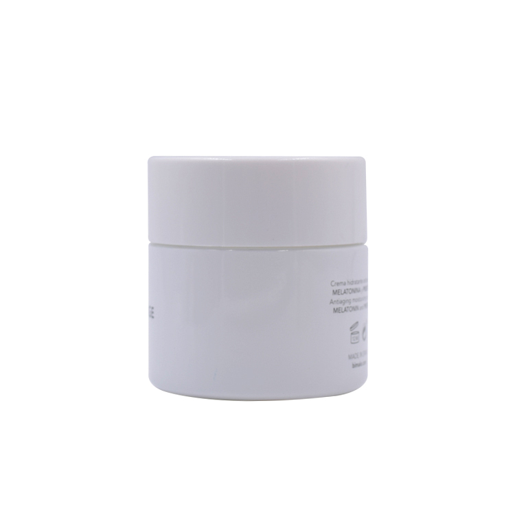 wholesale cosmetic customized white glass container metal aluminum lid skincare eye cream lotion glass jar