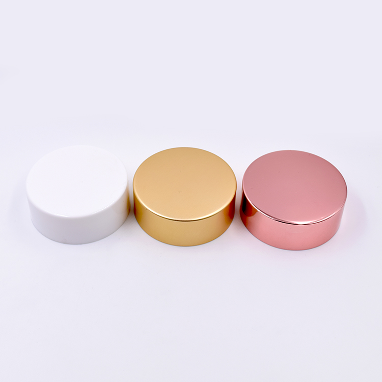 wholesale cosmetic customized white glass container metal aluminum lid skincare eye cream lotion glass jar